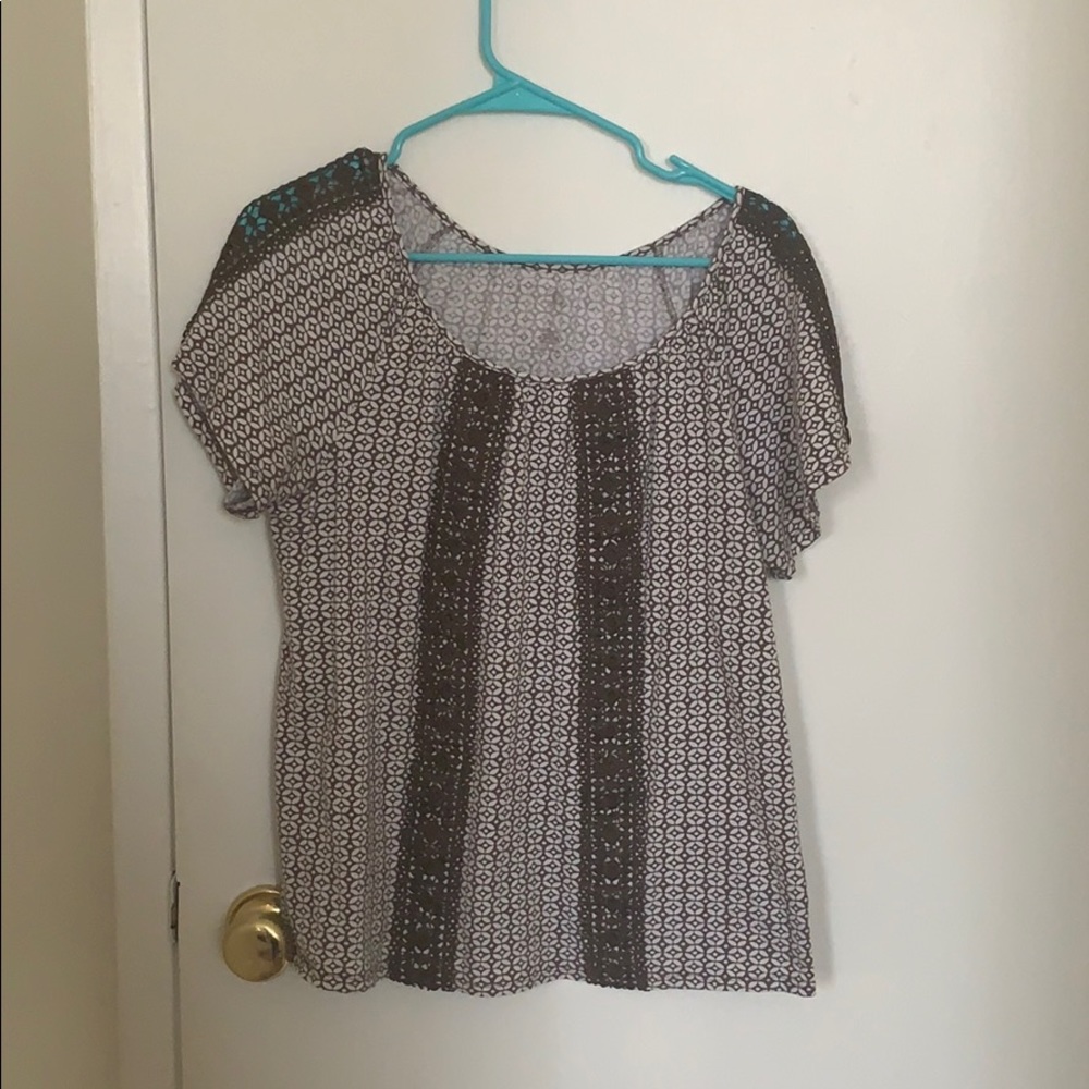 Brown Patterned Blouse